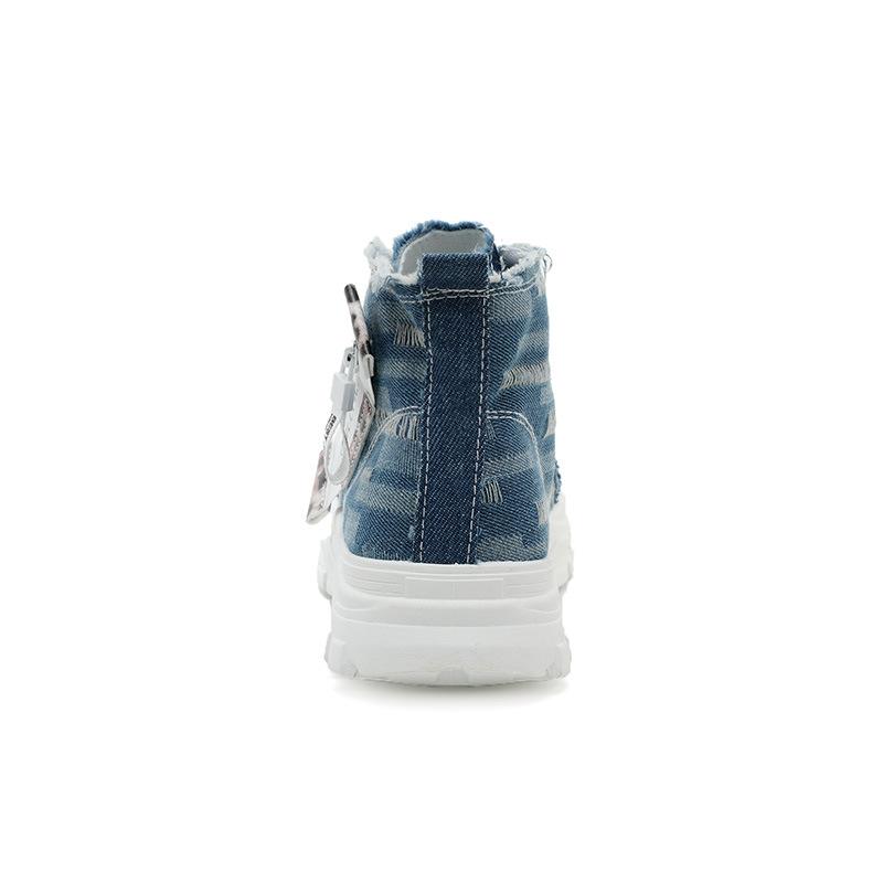 K neue Leinwand High-Top Frühling und Sommer atmungsaktive dicke Sohle höhenverstellbare Freizeitschuhe Sport Martin Stiefel