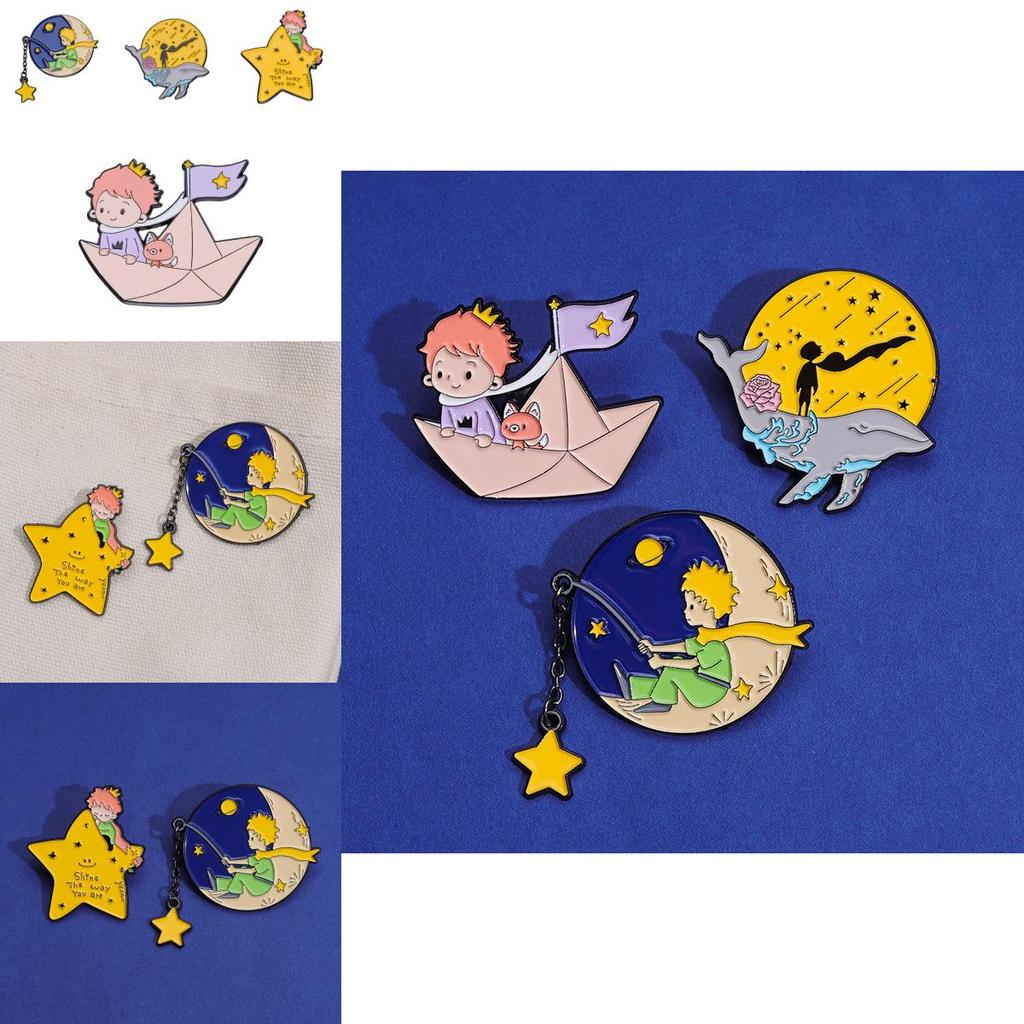 Charming The Little Prince Cartoon Brooch Stunning Metal Badge For Bags Gifts