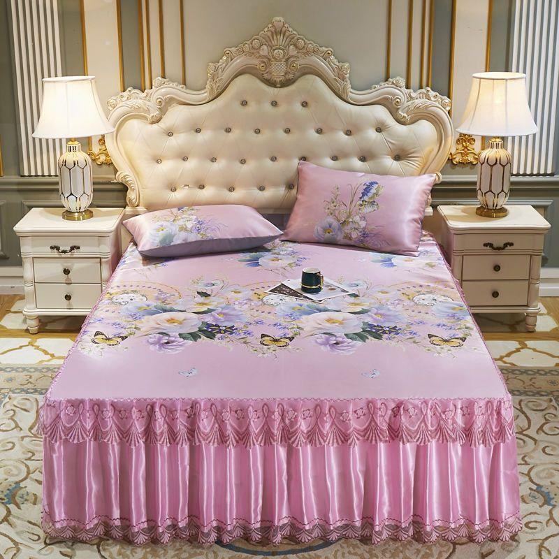 Bedroom Flat Sheets Bed Printed Fashion Modern Queen King Size Washed Cotton Comfortable Bedding Mattress Cover Bedspread