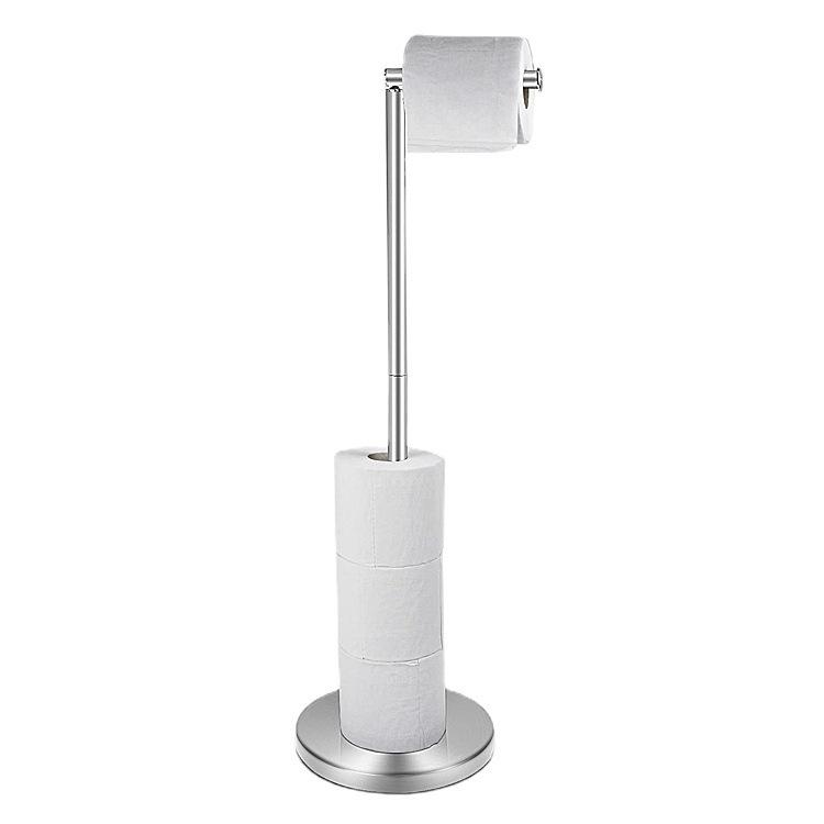 Stainless Steel Floor-Standing Toilet Paper Holder, Punch-Free Design