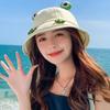 Breathable Sun Cap Big Brim Cute Sun Visor Hat Cute Frog Fisherman Hat  Outdoor Activities