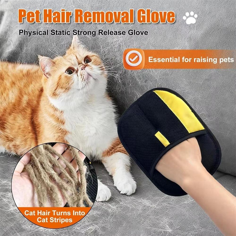 Double-Sided Pet Grooming Glove Soft Static Fur Remover Glove Pet Hair Removal Glove  Pet Supplies