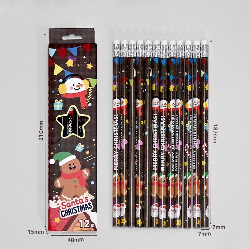 

12 шт./набор карандашей на рождественскую тематику для детей, подарок на день рождения, Рождество, для школьных наград