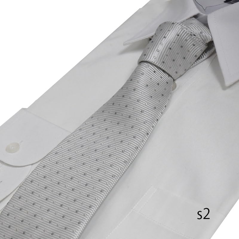 Formal Tie Pocket Square Set MICHIKO LONDON MICHIKO LONDON Brand Silk Tie Made In Japan Wedding S2 Grade & (silver Dot)