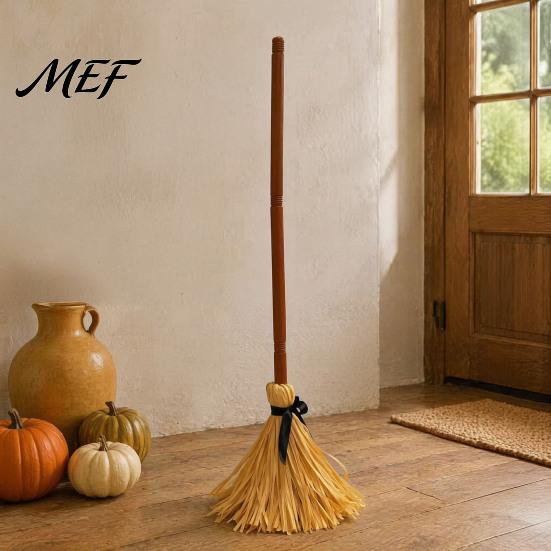 Tajemná dekorace na sváteční dům Halloweenský zvukový koště, Pohyblivá čarodějnická koště jako rekvizita s efekty, Slavnostní stolní ozdoba Strašidelná kouzelná hračka pro