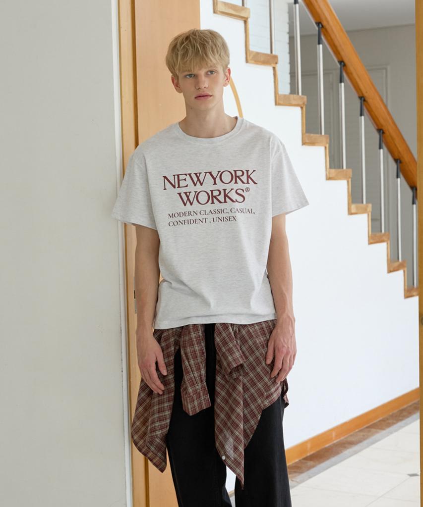 Nyuyogwogseu Unisex Oversized T-Shirt_ White Melange
