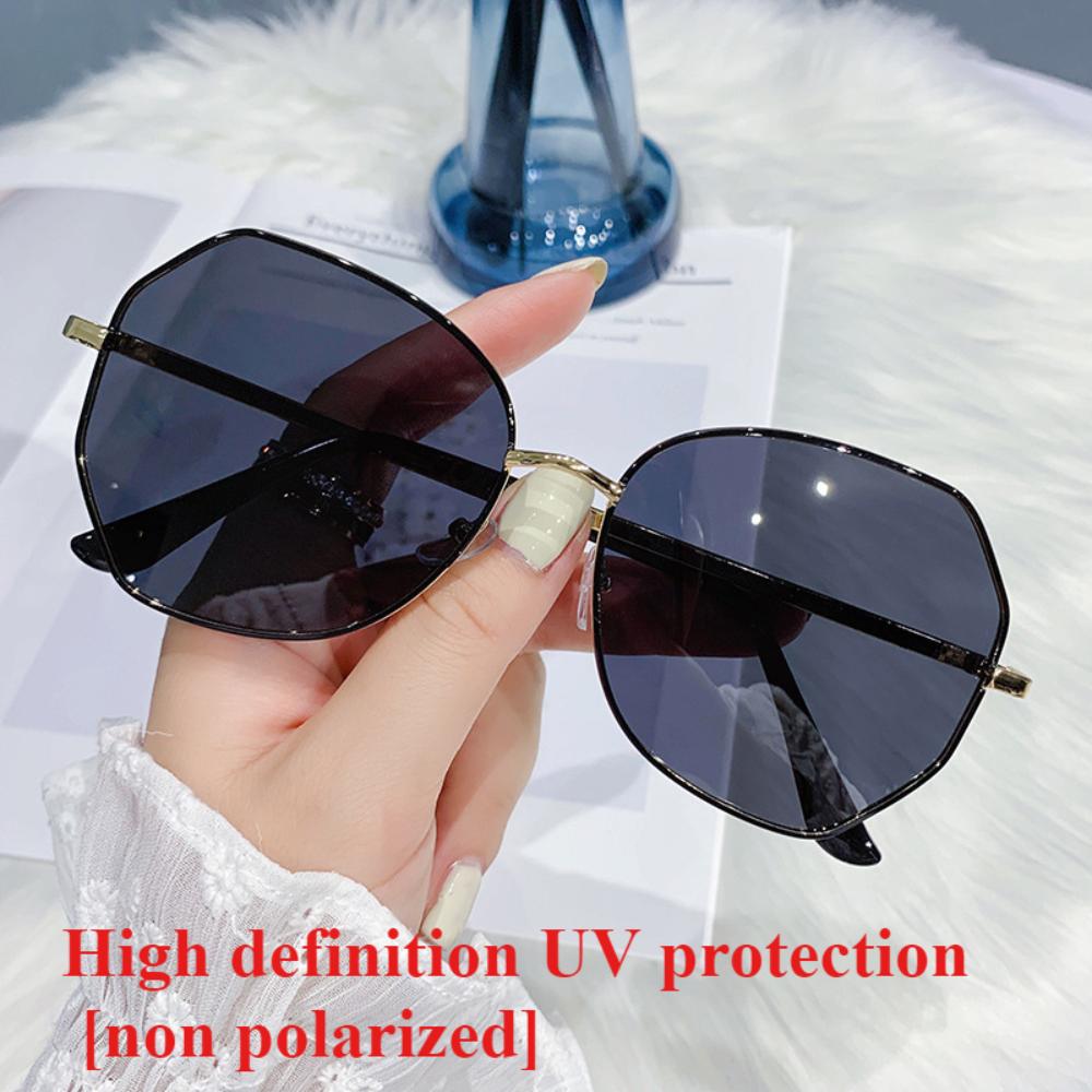 Sunglasses Female Korean Version Tide Shading Polarized Ins Sunglasses Fashion Polygonal Large Frame High Definition UV Protection Glasses
