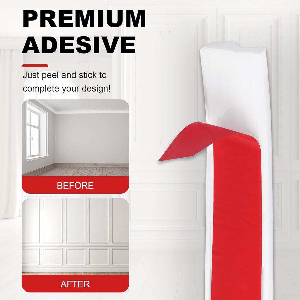 1pc Peel and Stick Wall Molding Kit,Premade Self Adhesive Wainscoting Panels,Ready To Assemble Accent Molding Trim for Interior