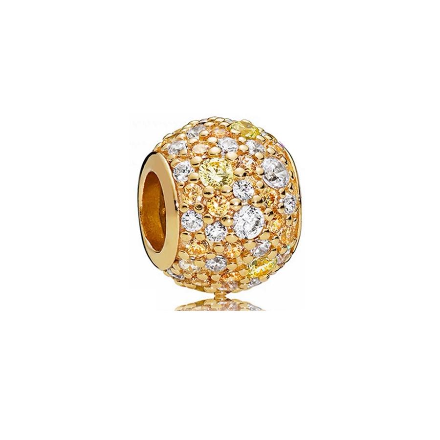 NEW DIY Sparkling Gold-Plating Serise Family Star Flower Cake Charm Bead Fit Silver European Bracelet Jewelry Gift