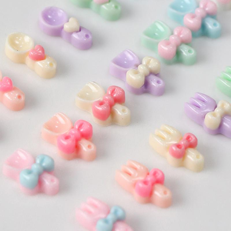 50 Pcs Cute Cartoon Tableware Nail Charms 3D Resin Shovel Fork Spoon Nail Art Accessories For Diy Crafts