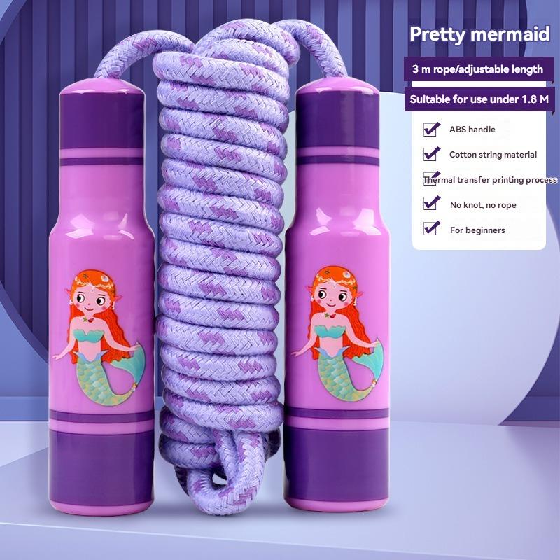 New Children Adjustable Cotton Jump Ropes Sport Fitness Lovely Cartoon Skipping Handle Fillet Design Outdoor Sports Exercise Toy