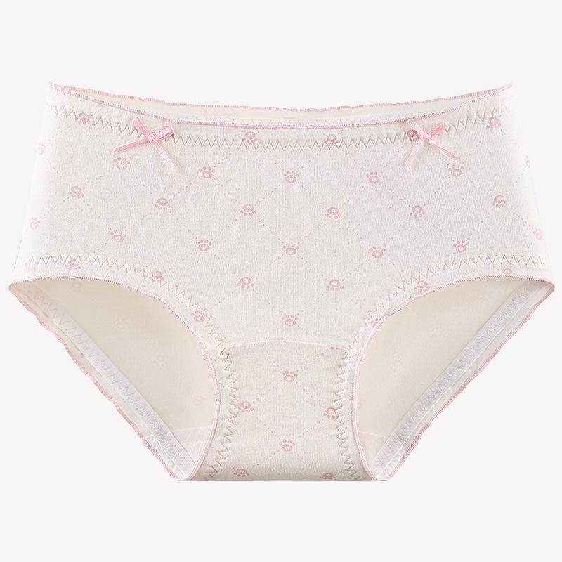 Girl Spring and Autumn Lovely Printed Bow Comfortable Breathable Waist Cotton Crotch Triangle Briefs