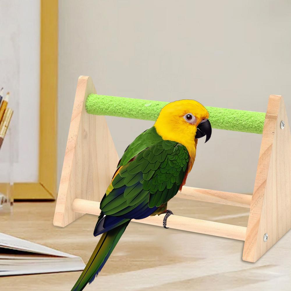 Bird Stand Wood Bird Playground Triangle Perch Playground For Parakeet Canary Cockatiel Finch Training Toy For Inside Outside