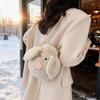 Plush Pig Crossbody Bag Cute Piggy Shoulder Bag Fluffy Animal Sling Bag with Strap Soft Phone Bag Crossbody Purse for Travel Shopping