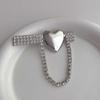 Punk Full Rhinestone Heart-Shaped Brooches for Women Men Exquisite Fashion Suit Corsage Pins Accessories Party Jewelry Gifts