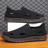 20252025 popular summer men's sandals ultra-light hole men's shoes flat slippers casual shoes black