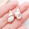 Gold-Plated Natural Shell Conch Pendant for DIY Necklace, Earrings, Wind Chime, or Hanging Ornament.