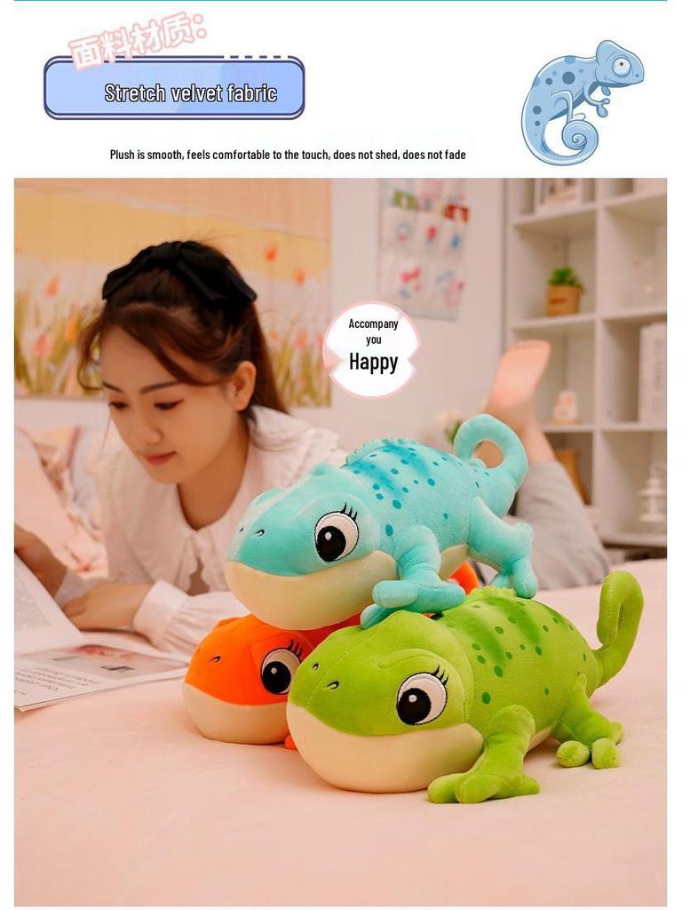 Realistisches süßes Chamäleon-Stofftier - Kleine Eidechsenpuppe als Geburtstagsgeschenk für Kinder