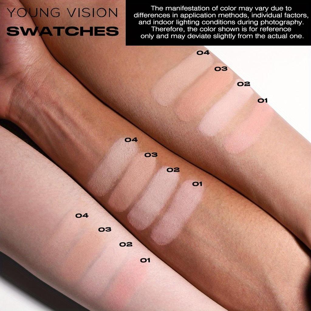 3'ü 1 Arada Pişmiş Pudra Fondöten, Uzun Süre Kalıcı Tam Kapatıcılık, Hafif, Yağ Kontrolü, 24 Saat Görünüm İçin Mat Bitiş, İnce Doku