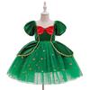 Red & Green Sequin Christmas Dress: Santa Claus Snowflake Costume, Girls' Mesh Princess Dress