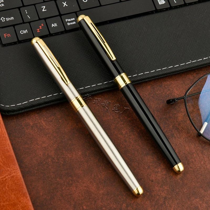 Classic Business Black Metal Orb Pen Medium Oil Pen Office Signature Pen Advertising Gift Pen Engraving