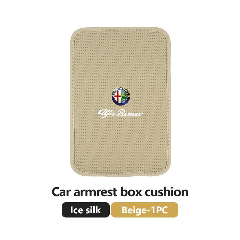 AGS1 For Alfa Romeo Car Armrest Box Pad Leather/Ice silk Cushion Protector Elbow Support Accessories Giulietta GT 159 147 156 Mito