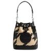 Dempsey 14 Large Logo Print Drawstring Bucket Bag Women Handbags Milk-Tea Black CJ719-SVVRW