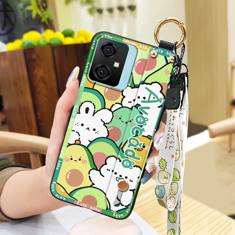 Silicone Kickstand Phone Case For Blackview Oscal C70 Shockproof Phone Holder Ring Lanyard Wristband Fashion Design Cute