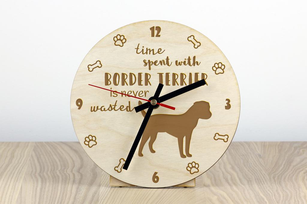 Border Terrier - clock with dog, wooden clock with engraving, personalised clock by Art-Dog