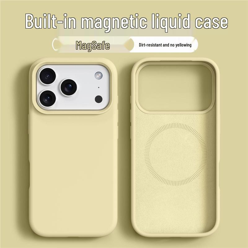 Flüssigsilikon-Magnet-Handyhülle für iPhone 16 Pro Max – Vollständige Abdeckung, Neues Design mit großem Loch