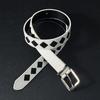 Black White Punk Women Men Belt PU Leather Y2K Retro Pin Buckle Belt Hip Hop Cross Pattern Streetwear Waist Belt For Jeans