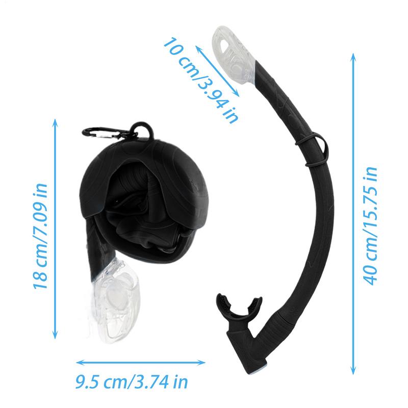 Diving Snorkel Silicone Full Dry Tube Underwater Diving One way purge valve Snorkeling Air Breathing Tube Hose
