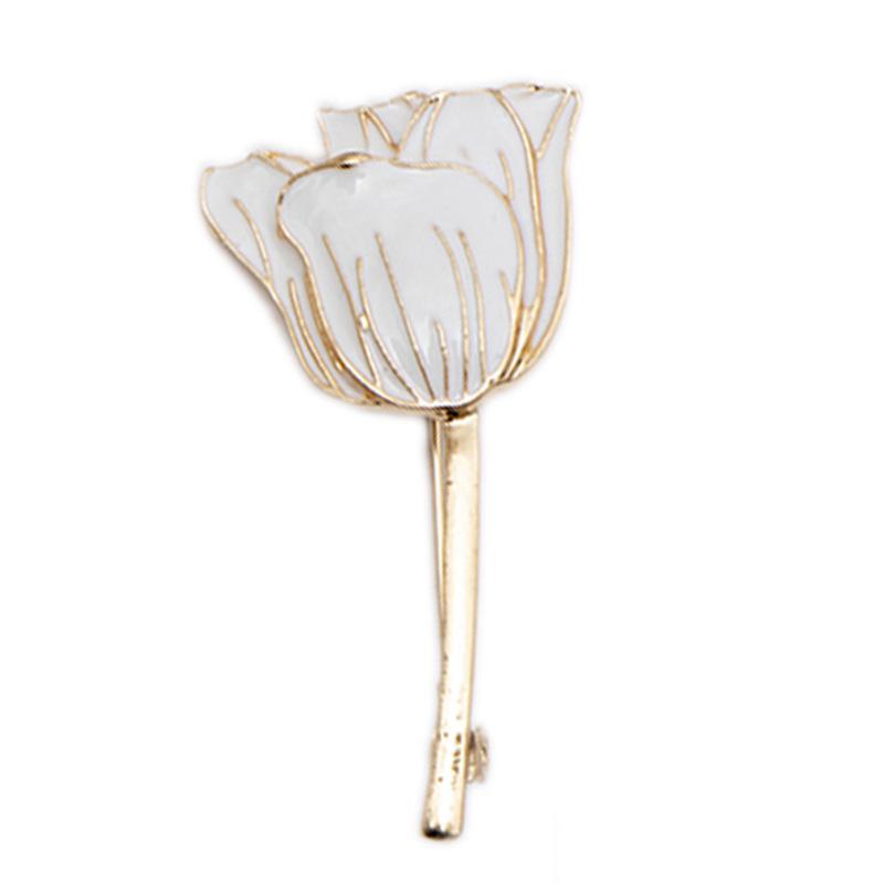 

Elegant Tulip Shaped Brooch Pin for Blazer Suit Accessory Fashion Lapel Decoration Flower Design Suitable for Various Clothing Styles One Size білий