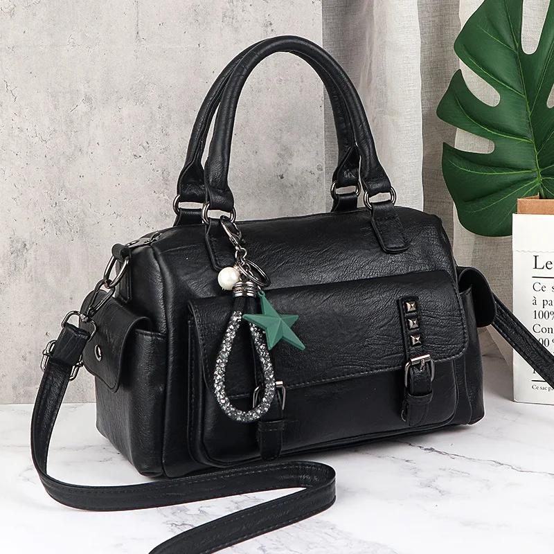Fashi Elegant Designer Handbags Women Bags Messenger PU Leather Crossbody Bags Hairball Girls Shoulder Bag Top-hand Tote Bag