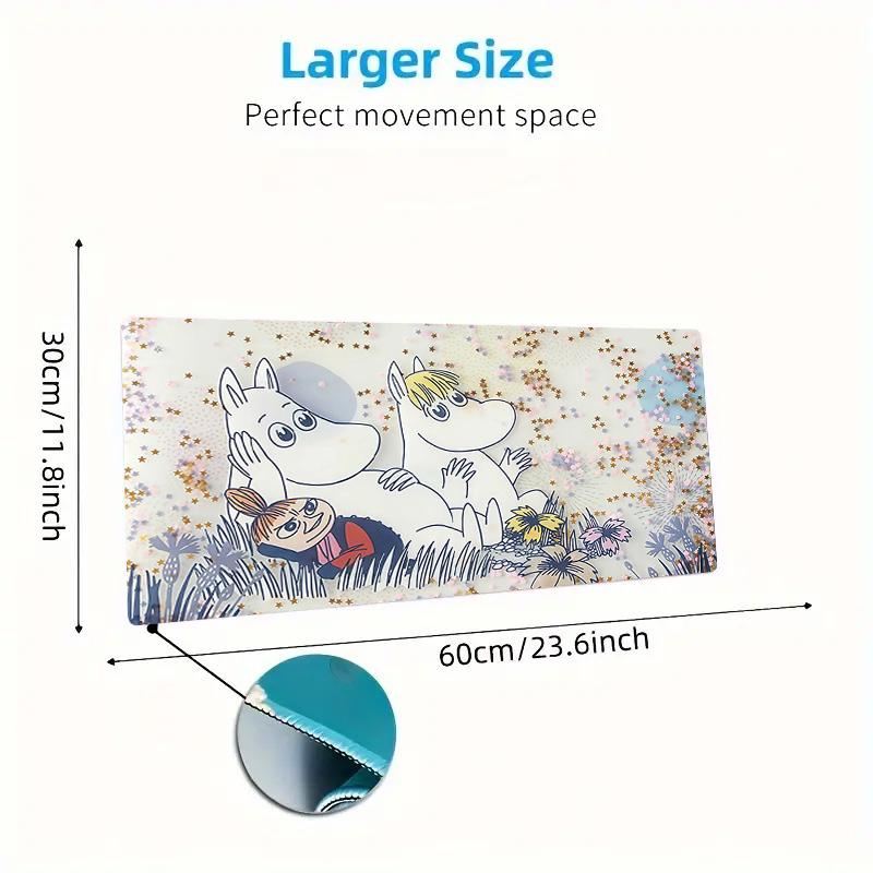 Moomin2 Print Cushion Non-slip Laptop Tablet Big Mousepad XXL Mat Mini PC Playmat With Lock edge