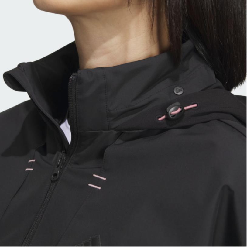 Adidas Womens Solid Long Sleeve Zip Sports Casual Hooded Jacket Women Jackets Black IM8991