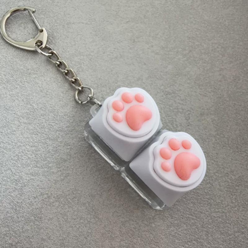 Bread Keycap Stress Relief Clicker Keychain Mechanical Keyboard Button Decompress Fingertip Keyring