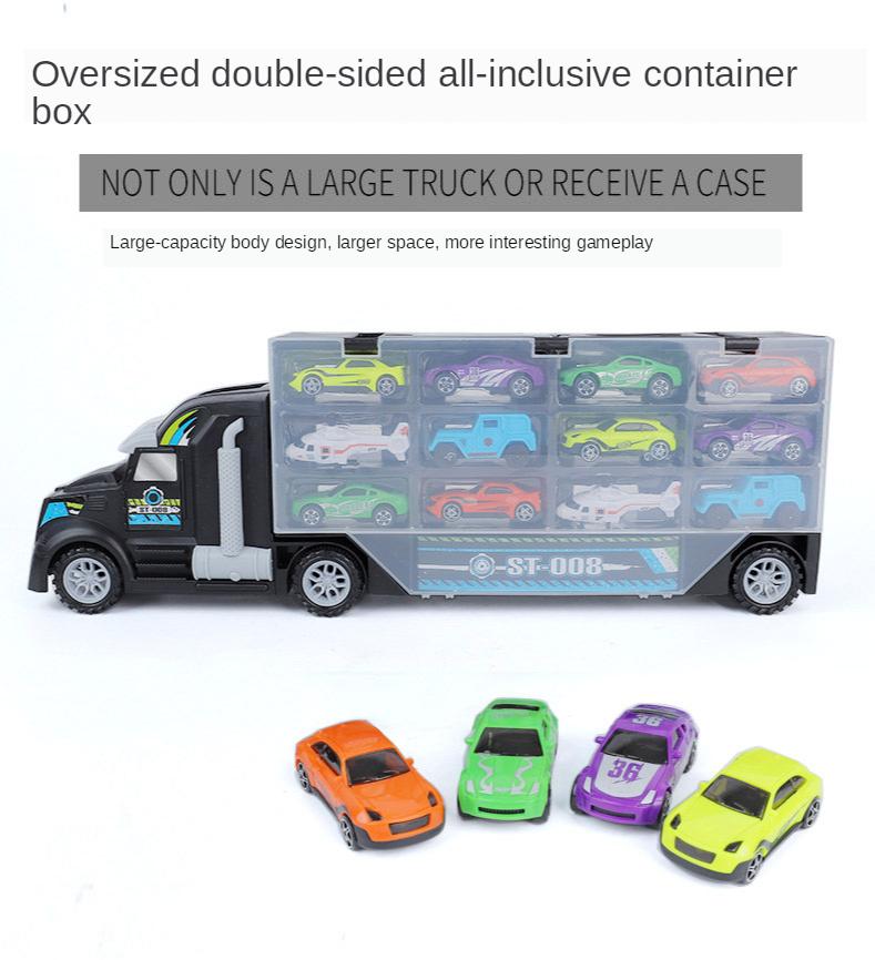 Model Car Children's Engineering Truck Tractor Garage Cars Container Truck Car Storage Car Goods Toys for Boy New Year Xmas Gift