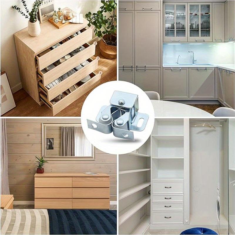 4pcs Door Catches Double Roller Strong Hold Cupboard Cabinet Door