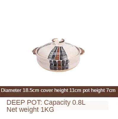 

Ceramic Casserole Japanese Stoneware Cookware Health Soup Pot Stew Pot Open Flame Heat-resistant Home Kitchen Supplies
