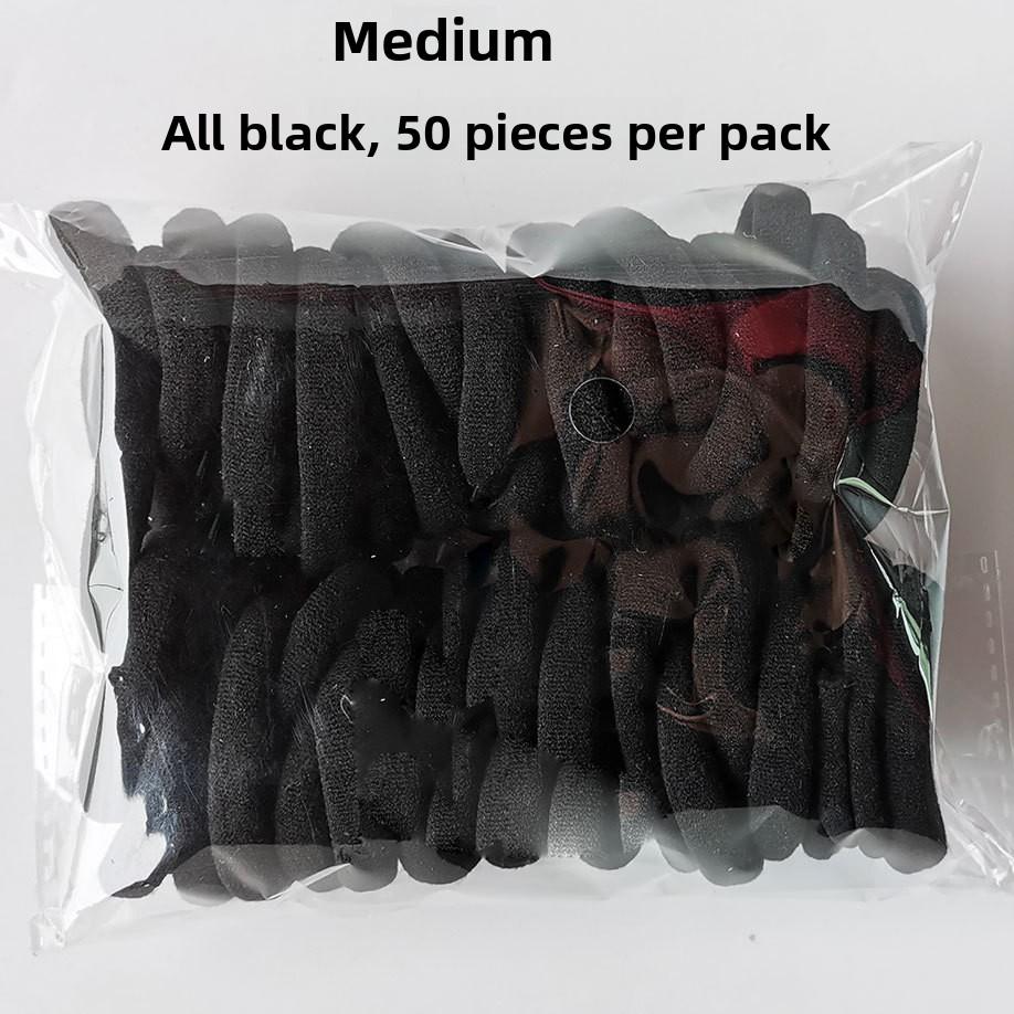 4 см бесшовные резинки-полотенца для волос, высокоэластичные резинки для волос Black, M, 50pcs/bag