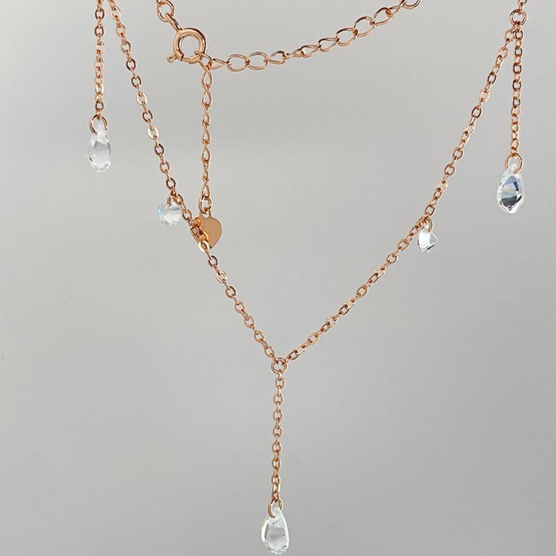 

Циркон капля воды бахрома ожерелье легкая роскошь темперамент универсальная цепочка на ключицу нишевая мода простой высококачественный ювелирный