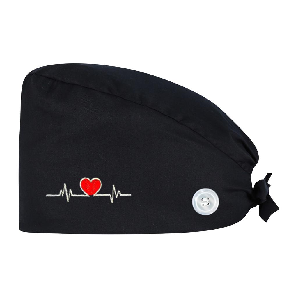 Fashion Solid Work Hat Casual Unisex Scrub Cap With Button