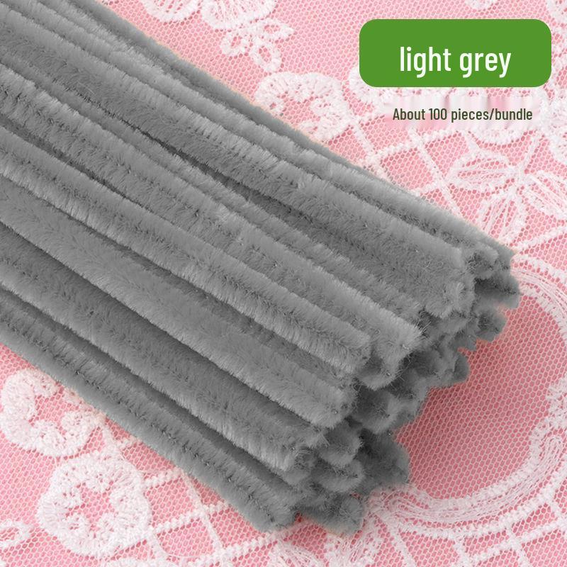 Thickened White Chenille Pipe Cleaners - Mixed Colors for DIY Bouquet Crafts