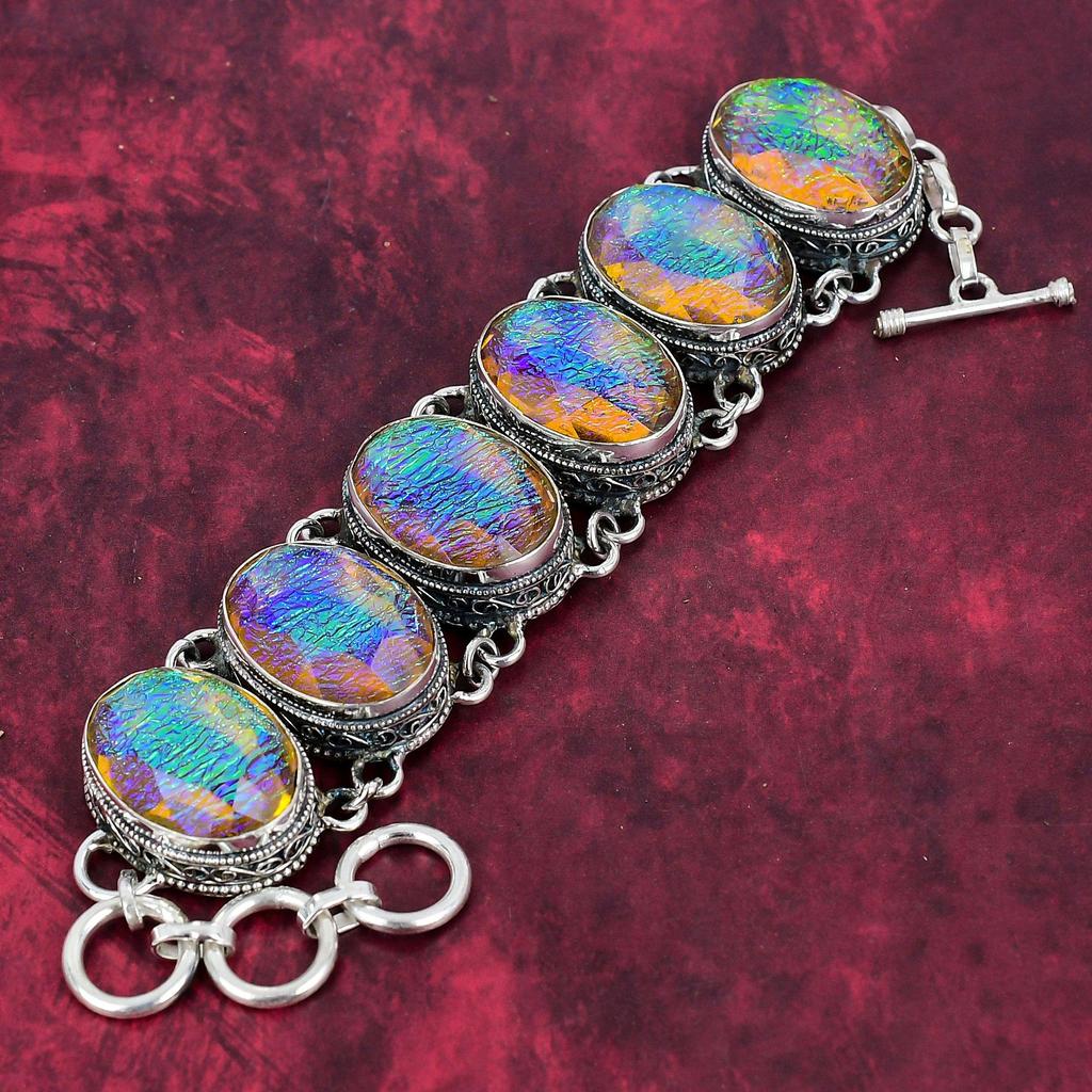 Yellow Triplet Opal Bracelet, 925 Solid Sterling Silver Gemstone Jewelry, Handmade Bracelet, For Memorial Day