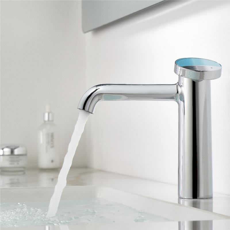 

Colour Brass Bathroom Basin Faucet Deck installation Single Hole Single Handle Cold And Hot Mixed Washbasin Faucet Pink/Blue Brass