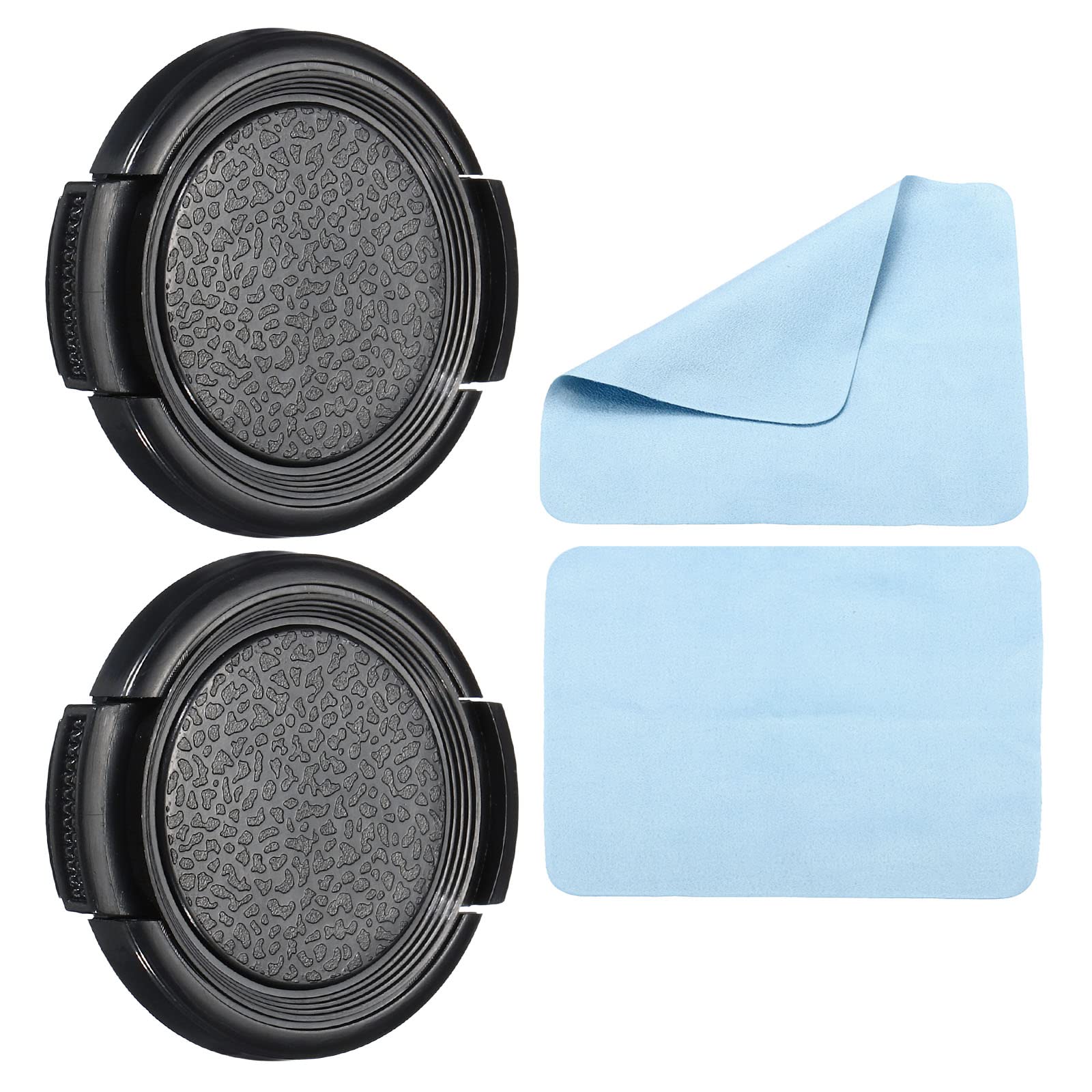 

PATIKIL Camera Lens Cap 2Pcs Side Pinch Front Lens Cover with Microfiber Cleaning Cloth for 37mm Screw Universal DSLR Lens