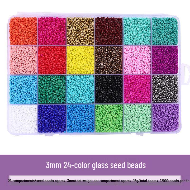 

Набор для изготовления ожерелья и браслета из стекляруса 24 цветов с застежкой-лобстером