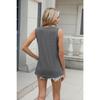 New Summer Solid Color V-neck Loose Sleeveless Casual T-shirt Comfortable and Versatile Vest Top