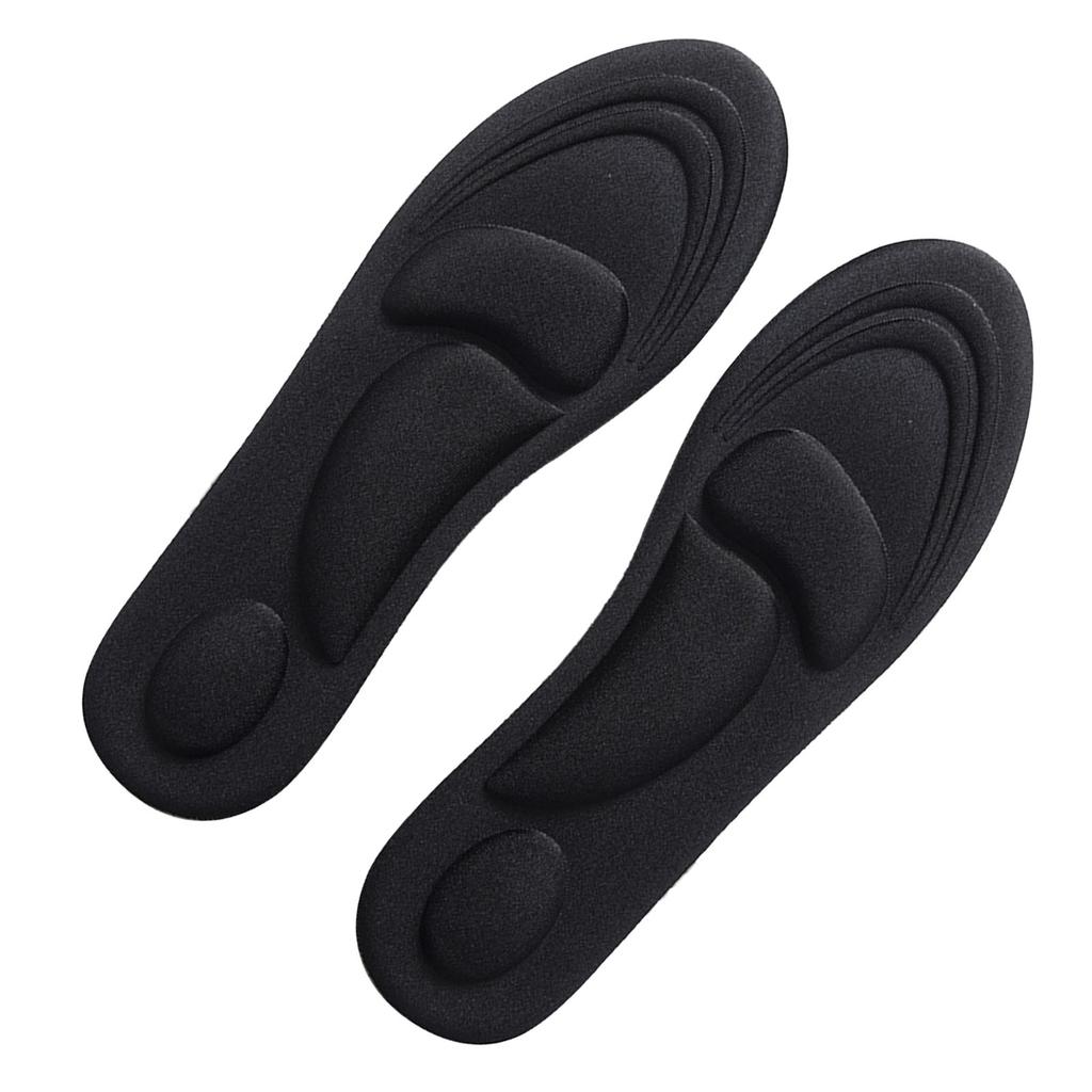 Sports Insoles Soft Sponge High Elastic Shock Absorption Breathable Shoes Cushion for Women Men Black 40 45